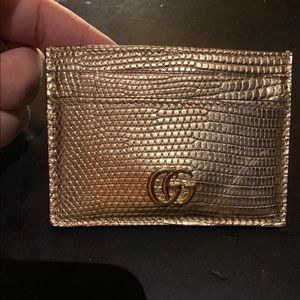 Authentic Gucci lizard skin marmont card case